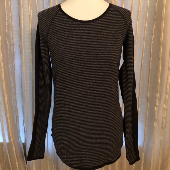 lululemon athletica Tops - Lululemon striped long sleeve gray black 6